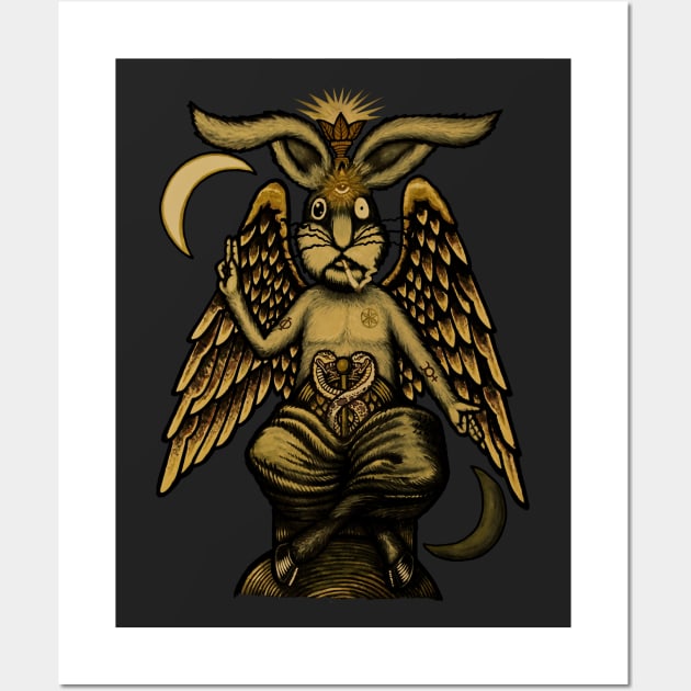 Rabphomet Occult Rabbit Baphomet Wall Art by Roberto Jaras Lira